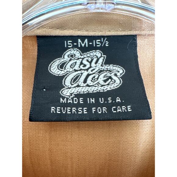 70's Easy Does It Western Pearl Snap Shirt Embroidered Yoke USA cowboycore M - Picture 13 of 14